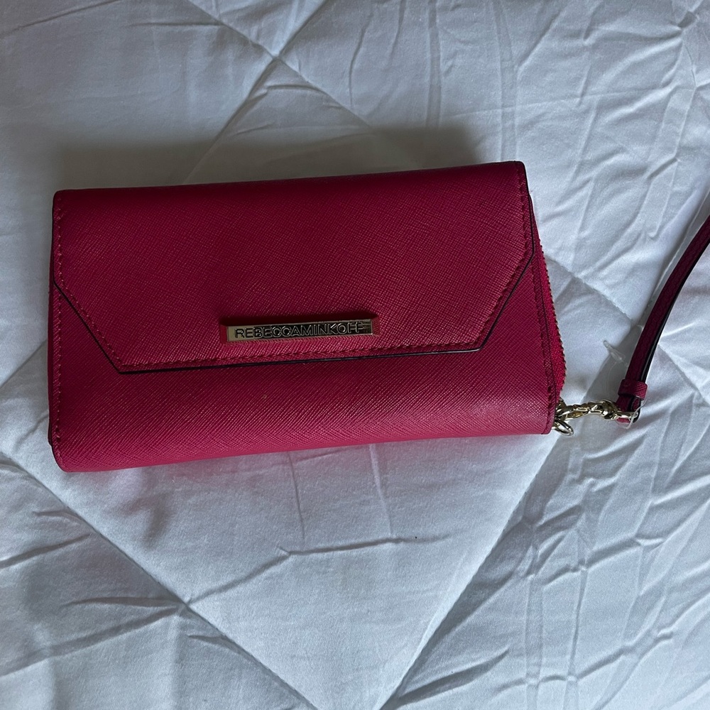 Rebecca Minkoff Pink Clutch wallet with Gold-Tone Hardware